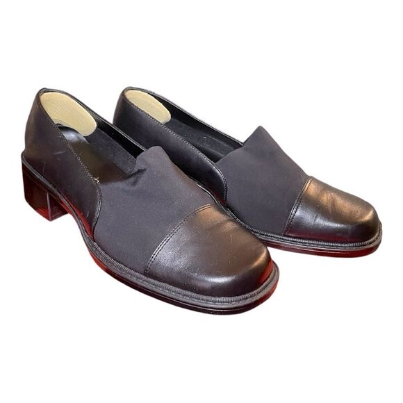 Vintage Aerosoles Stretch Loafers | Black Leather Slip-On | Size 7 - Picture 9 of 12